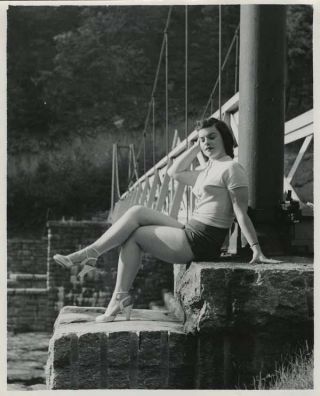 Vintage Photo Sexy Woman Posing Hot Pants High Heels & Pointed Bra 1960