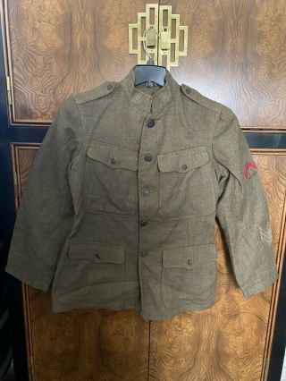 Wwi Ww1 Us Army Quartermaster Green Wool Jacket Tunic Uniform