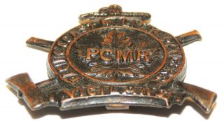 Rare WW1 WW2 Canadian PCMR Pacific Coast Militia Rangers Cap badge PMP marked 3