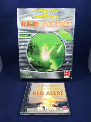 Command & Conquer Red Alert Big Box Pc Game Windows 95 Dos Cd - Rom Vintage
