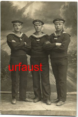 German Wwi Submarine U - Boat Soldiers 1917 Studio Photo