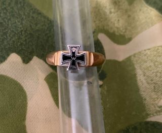 German Wwi Ring Iron Cross - Patriotic Trench Art Circa 1914