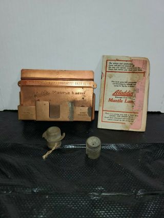 Aladdin Mantle Lamp Copper Plated Match,  Extra Generator & Wick Cleaner,  Holder