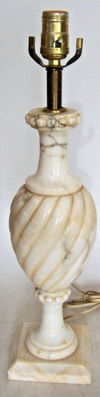 Vintage 9 Pound White Alabaster Marble Urn Table Lamp Base