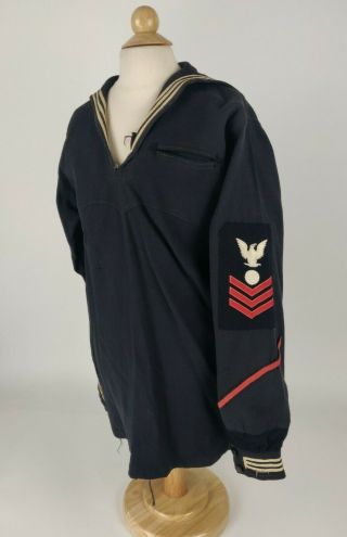 Ww1 Wwi Us Navy Electricians Mate 1st Class Cracker Jack Uniform Top Service Str