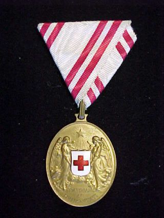 Austrian Red Cross Medal With Enamel Cross