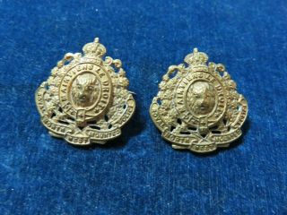 Rare Orig Antique Officers Collar Badges " Rnwmp " Royal North West Mounted Police