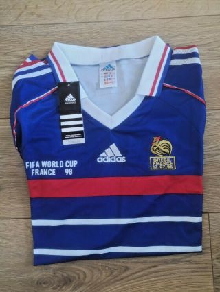 France 1998 Football Soccer Shirt Retro Home World Cup Vintage Jersey Large L