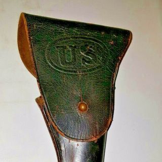Ww1 U.  S.  Colt.  45 Brown Leather Holster - Dated 1918 Marked U.  S.  G&k 1918 A.  G