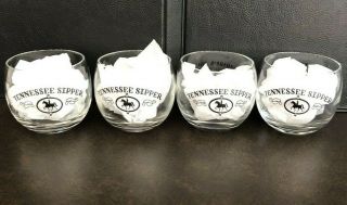 Vintage Jack Daniels Tennessee Sipper Squire Precept Fish Bowl Glasses,  Set Of 4