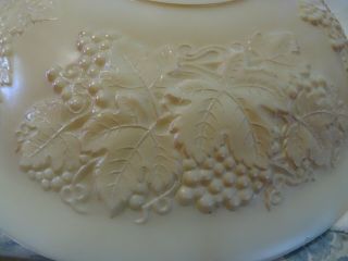 Vintage Milk Glass Shade/Globe for Floor Lamp - Ecru/Cream - Grapes/Vines - 16 