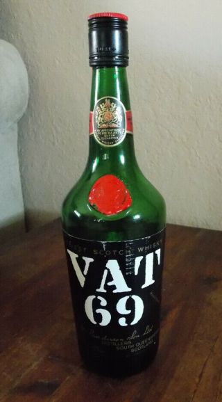Vintage Vat 69 Scotch Whiskey Bottle - No Alcohol