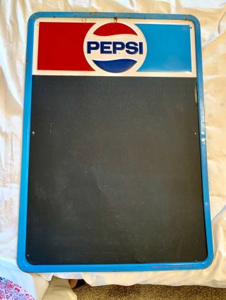 Vtg Pepsi Metal Chalkboard Menu Sign Stout Co.  Pm1032 7 - 71 Soda Advertising