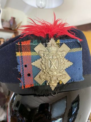 Orig.  Wwi Ww1 British The Black Watch Royal Highlanders Black Glengarry Hat 1916