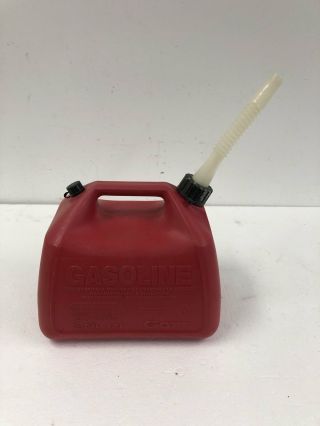 Vintage Gott Gas Can 2 1/2 Gallon Red Plastic Vented Screw Cap Old Style