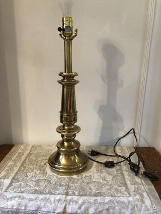 Vintage Stiffel 21” Brass Mid Century Modern Solid Brass Table Desk Lamp Heavy