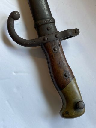 Pre Wwi French Mle M1874 Gras Bayonet W/scabbard For The Gras Rifle - Dated 1979