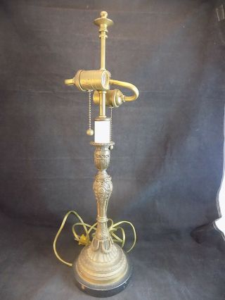 VINTAGE BRASS LAMP WITH SILK SHADE 21 