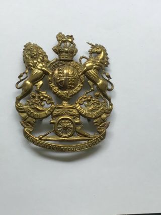 Pre 1901 Victorian Zealand Regular Forces Helmet Plate Nz Army Rare Badge