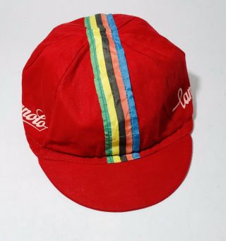 Vintage Red Striped Campagnolo Italian Racing Hat