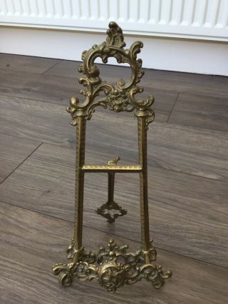 Vintage Art Nouveau Solid Brass Ornate Book Recipe Picture Stand Easel 12 "
