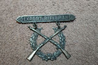 Rare Pre Ww1 U.  S.  Army " Expert Rifleman " Ladder Badge Riveted Ria Style