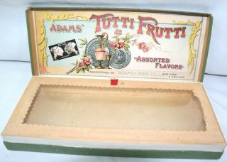 1880s Adams Tutti Frutti Chewing Gum Countertop Display Case Advertising Box