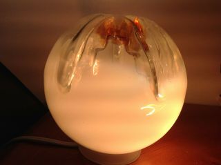 Mid Century Modern Mazzega Glass Globe Replacement Lamp Light Shade Murano Art