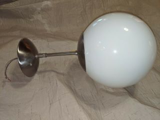 Vintage Mid Century Modern Pendant Light Globe Orb Ceiling Fixture Pivots Swivel