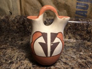 Vintage Native American Wedding Vase/jug Made By M.  E.  Toya Jemez Pueblo
