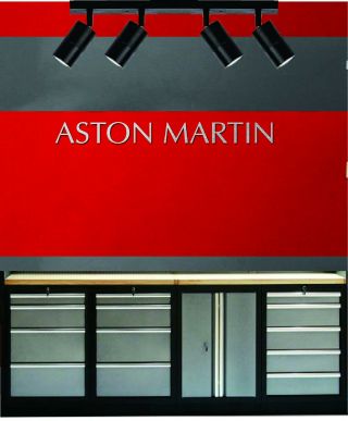 Aston Martin Lettering Brushed Aluminum 5 Feet Wide Garage Sign Gift
