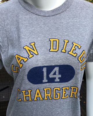 Vintage 70s/80s San Diego Chargers Dan Fouts Shirt Champion Brand Nfl Football L