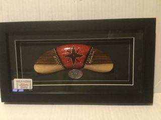 Handmade Luck Symbol Boomerang Framed Display Wijikura Authentic Aboriginal Art