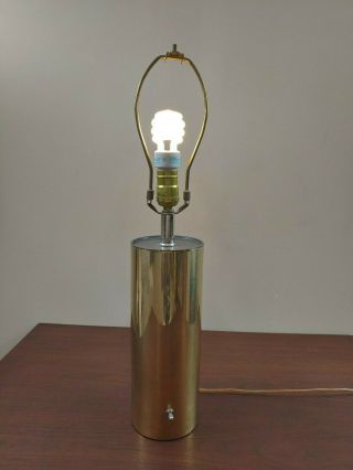 Vintage Mid Century Modern Mcm Brass Canister Table Lamp