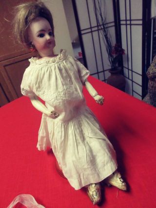 Antique 1900 White Doll Dress For Fg French Doll
