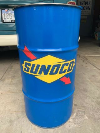 Vintage Shell 15 Gallon Oil Drum Barrel Trash Can Garage Decor Sign