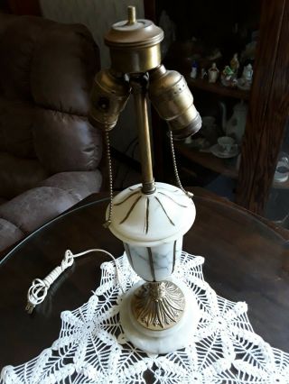 Vintage Marble Alabaster/ Art Deco Table Lamp