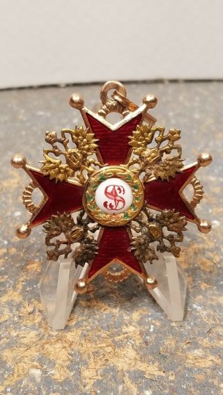 Russian Imperial Order Of St.  Stanislaus Third Class 14k Gold