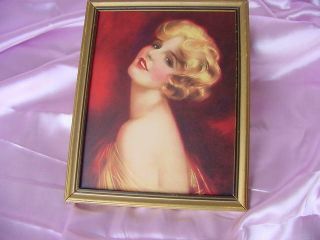 Vintage Art Deco Pin Up Lovely Lady Girl Print 10x8 Framed