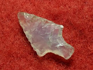 Exquisite Clear Agate Rose Springs Stemmed Point From Plumas County Ca.