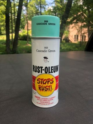 Vintage Rust - Oleum Cascade Green 1973 Scottie Spray Paint Can