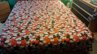 Vintage Mickey Mouse Red Bed Sheets 90s.  Craft Material.  Twin Bed Set