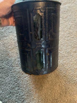 Dandy Kerosene Vintage Oil Can Glass Jug Wood Handle See Through Gas Service 2