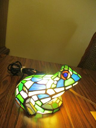 Tiffany Style Vintage Stained Glass Specialty - Frog Lamp