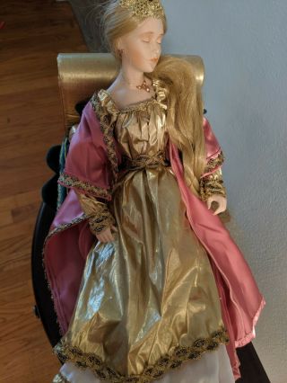 1988 Sleeping Beauty Porcelain Doll From Danbury Rare 19” Doll