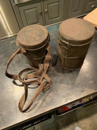 German Ww1 Gas Mask Cans Only From Local Estate Out