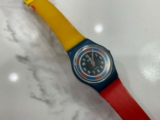 Vintage Swatch Watch 80s 1980s red yellow blue 2
