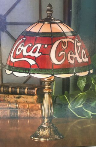 Coca Cola Stained Glass Style Accent Lamp Niob