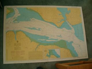 Vintage Admiralty Chart 394 Uk - The Solent - Eastern Part 1979 Edn