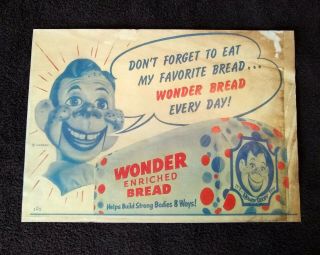 Howdy Doody Wonder Bread 1950 